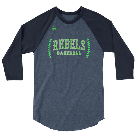 Michigan Rebels Baseball 3/4 sleeve raglan shirt