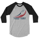 Texas fury 3/4 sleeve raglan shirt