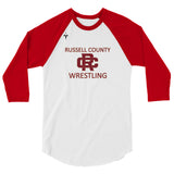 Russel County Warriors Wrestling 3/4 sleeve raglan shirt