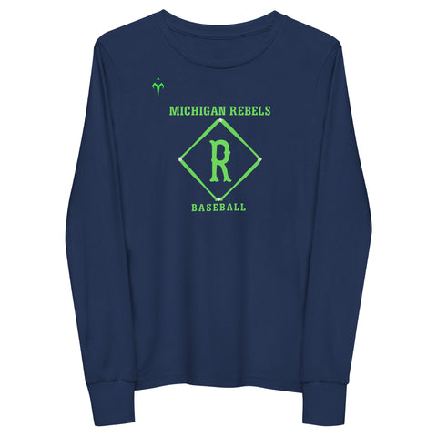 Michigan Rebels Baseball Youth long sleeve tee