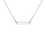 #597forTY Engraved Silver Bar Chain Necklace