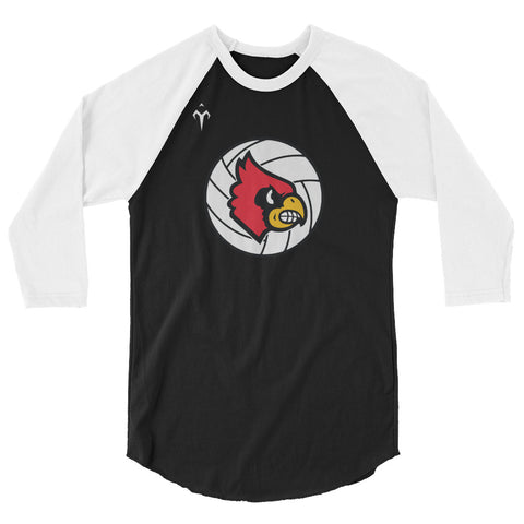 Louisville Volleyball 3/4 sleeve raglan shirt