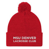 MSU Denver Lacrosse Club Pom Pom Knit Cap
