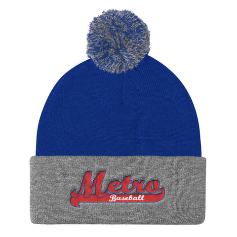 Metro Baseball Pom Pom Knit Cap