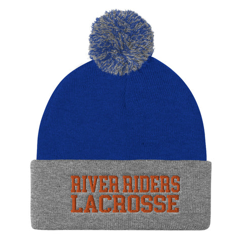 River Riders Lacrosse Pom Pom Knit Cap