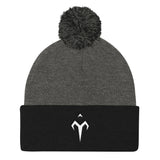 White Tytan Pom Pom Knit Cap