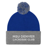 MSU Denver Lacrosse Club Pom Pom Knit Cap