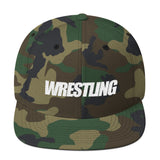 White Wrestling Wool Blend Snapback
