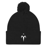 White Tytan Pom Pom Knit Cap