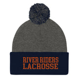 River Riders Lacrosse Pom Pom Knit Cap