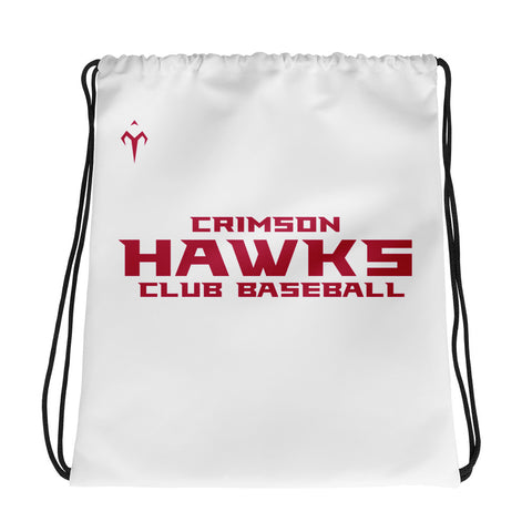 Crimson Hawks Club Baseball All-Over Print Drawstring Bag