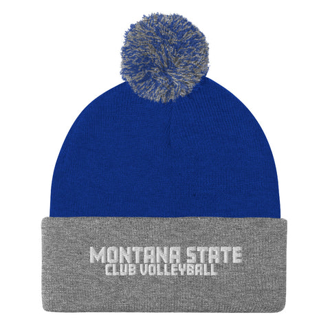 Montana State Club Volleyball Pom-Pom Beanie