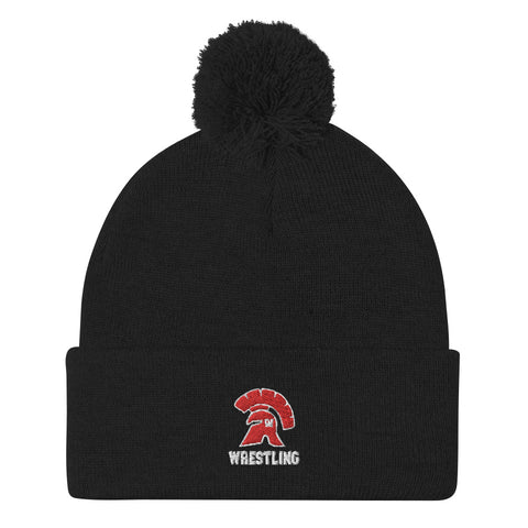 Whitmore Lake Wrestling Pom-Pom Beanie