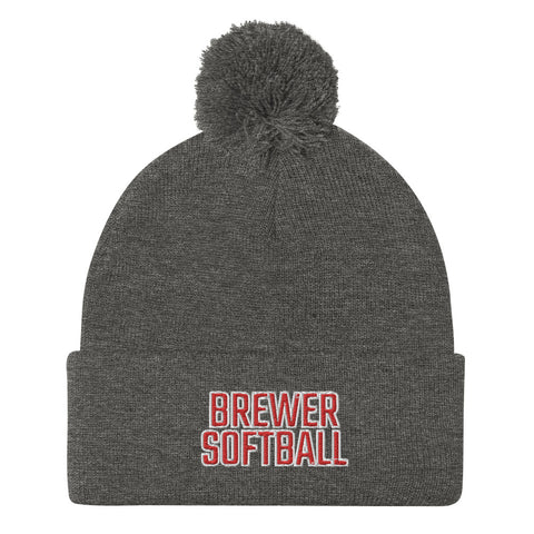Brewer High School Softball Pom-Pom Beanie