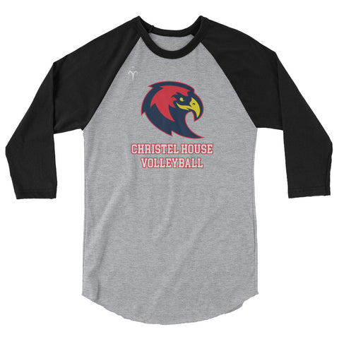 Christel House Volleyball 3/4 sleeve raglan shirt