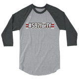 #597forTY 3/4 sleeve raglan shirt